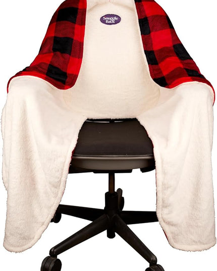The Original Office Chair Blanket by SnuggleBack; Cozy Comfy Office Desk Chair Wrap Attaches for Convenient Heat and Hands-Free. Stay Warm In The Winter or Summer. Sherpa Fur Lining - LeafyLoom