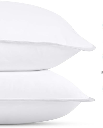 Utopia Bedding Bed Pillows for Sleeping (White), Standard Size, Set of 6, Hotel Pillows, Cooling Pillows for Side, Back or Stomach Sleepers - LeafyLoom