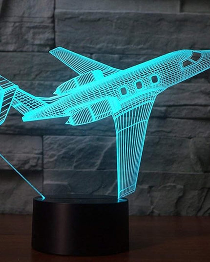Creatively 3D Plane Lights LED Airplane Night Light, YKLWORLD 3D Aero Plane Illusion Table Lamp with 7 Colors and USB Powered, Best Bedroom Decor Toys Gifts for Kids Children Birthday - LeafyLoom