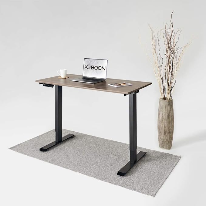 Kaboon Universal Tabletop 47.25"x30", Solid One-Piece Melamine Table Top, Double Desk L-Desk DIY, Home and Office,Eucalyptus/Dark Walnut - LeafyLoom