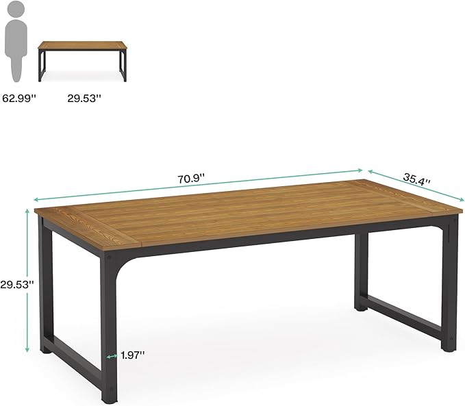 Tribesigns Modern Computer Desk, 70.8 x 35.4 inch Large Executive Office Desk Computer Table Study Writing Desk Workstation for Home Office, Natural - LeafyLoom