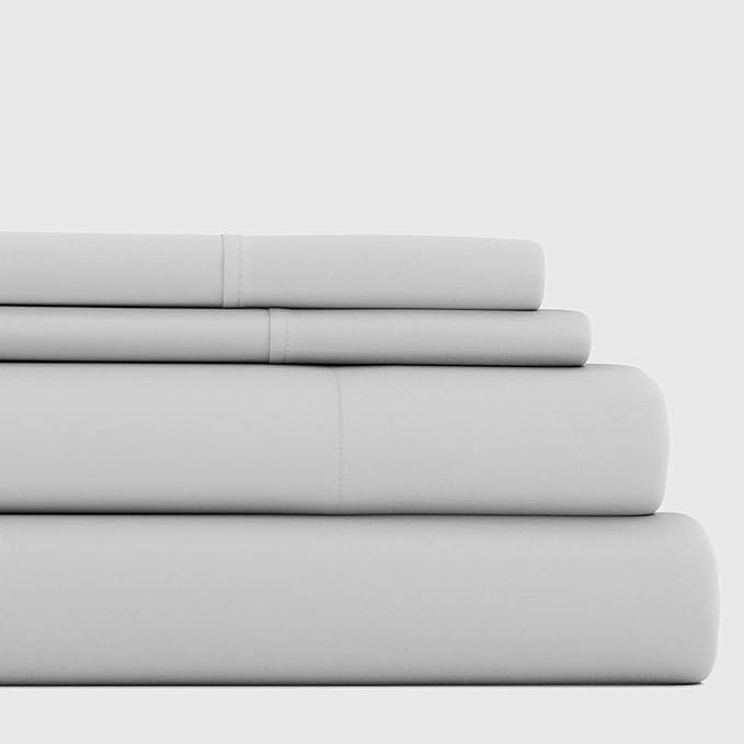 Linen Market Bed Sheets for King Size Bed (Light Gray) - Sleep Better Than Ever with These Soft and Cooling King Sheets - Deep Pocket Fits 16" Thick Beds - 4 Piece King Sheet Set - LeafyLoom