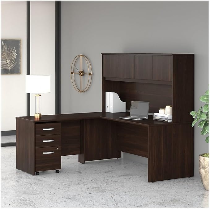 Bush Business Furniture Studio C Office Desk, Computer Table for Home or Professional Workspace, 72W x 30D, Black Walnut - LeafyLoom