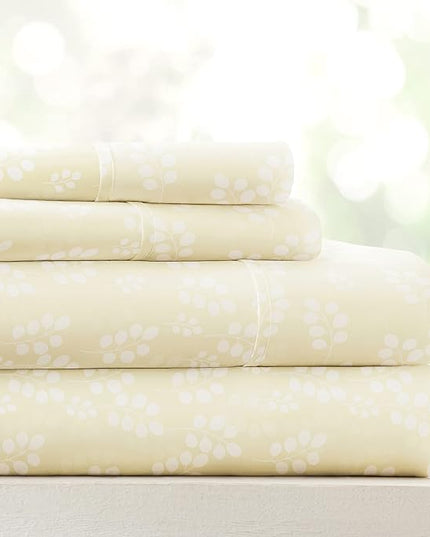 Linen Market 4 Piece Twin Bedding Sheet Set (Wheatfield Ivory) - Sleep Better Than Ever with These Ultra-Soft & Cooling Bed Sheets for Your Twin Size Bed - Deep Pocket Fits 16" Mattress - LeafyLoom