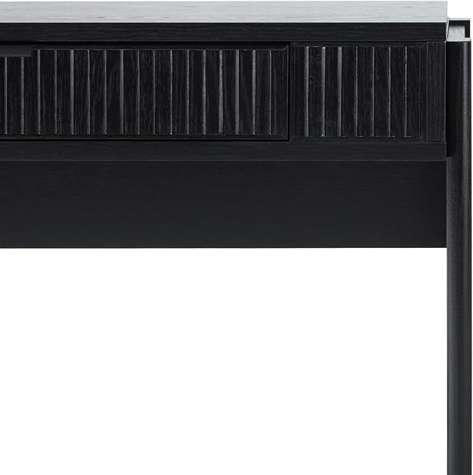 Walker Edison Office Writing and Computer Desk Spacious Desktop, Complementary in Living Spaces, 38 Inch, Reeded Lift-Top Black - LeafyLoom