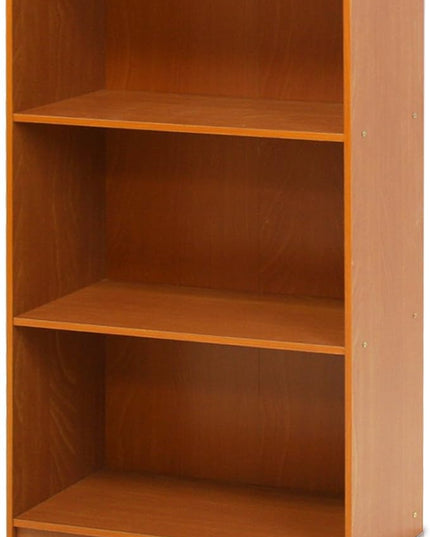 Furinno Basic 3-Tier Bookcase Storage Shelves, Light Cherry - LeafyLoom