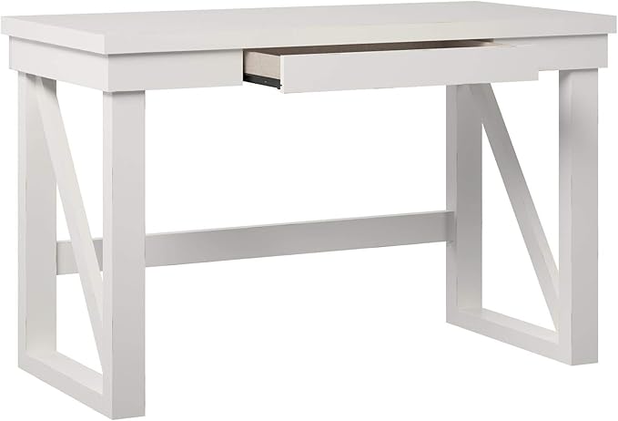 Ameriwood Home Crestwood, White Computer Desk, - LeafyLoom