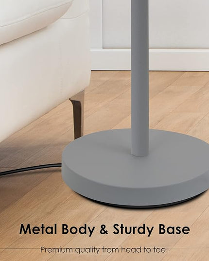 BoostArea Torchiere Floor Lamp, 24W Super Bright LED Standing Lamp, Stepless Dimmable Pole Lamp with 3000K Lighting, Rotary Switch, 70 Inch Tall Metal Modern Floor lamps for Living Room/Bedroom Gray - LeafyLoom