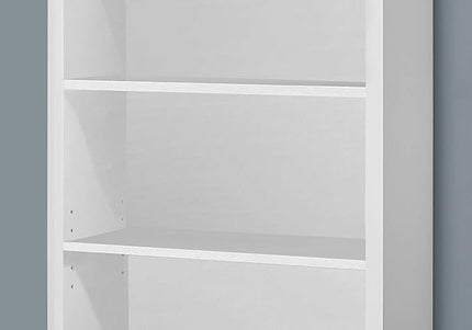 Monarch Specialties 7059 Bookshelf, Bookcase, Etagere, 5 Tier, H, Office, Bedroom, Laminate, White, Contemporary, Modern Bookcase-48 H Adjustable Shelves, 48-Inch - LeafyLoom