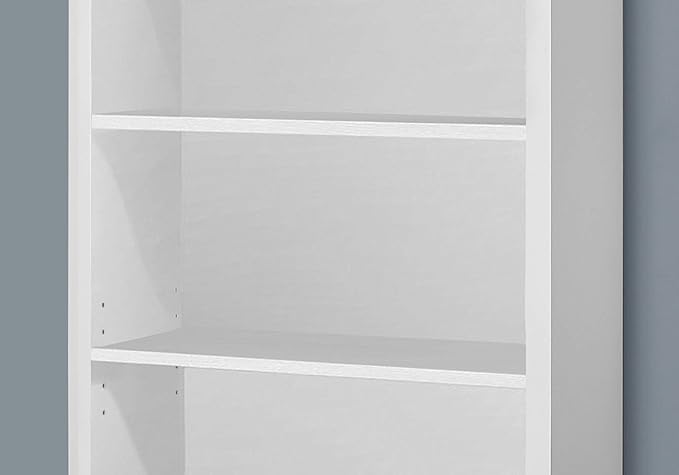 Monarch Specialties 7059 Bookshelf, Bookcase, Etagere, 5 Tier, H, Office, Bedroom, Laminate, White, Contemporary, Modern Bookcase-48 H Adjustable Shelves, 48-Inch - LeafyLoom