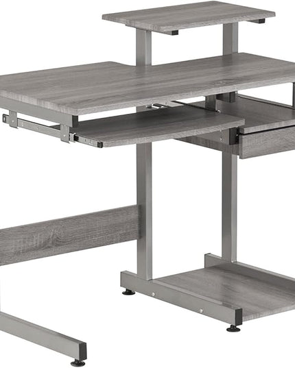 NicBex Laik-DW-00053-DX Desks, 37.75" W x 22" D x 35.25" H, Gray - LeafyLoom