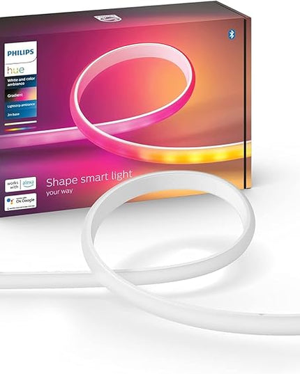 Philips Hue Indoor 6-Foot Smart LED Light Strip Base Kit with Plug - Flowing Multicolor Effect - 1 Pack - Control with Hue App - Works with Alexa, Google Assistant and Apple HomeKit PhilipsHue