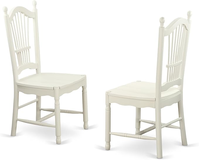 East West Furniture NDDO3-LWH-W Norden 3 Piece Room Set Contains a Rectangle Kitchen Table with Dropleaf and 2 Dining Chairs, 30x48 Inch, Linen White - LeafyLoom