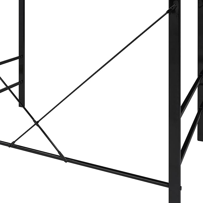 OSP Home Furnishings Zephyr Computer Desk with Keyboard Shelf and Tempered Glass Top, Clear Glass and Black Frame, 36" W x 20" D x 30.25" H - LeafyLoom