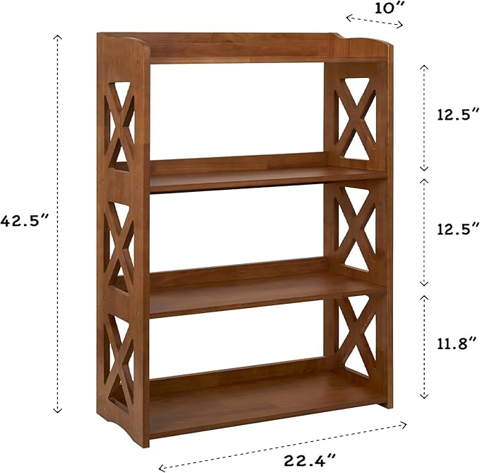 Open Bookshelf, 4 Tier Bookcase, Small Bookshelf, wooden Book Shelf Kitchen shelf, Freestanding Display Storage Shelves, bookshelf for bedroom, Living Room and Office - LeafyLoom