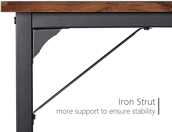 CubiCubi Computer Desk 47 Inch Study Writing Table for Home Office, Modern Simple Style PC Table with Storage Bag, Brown - LeafyLoom