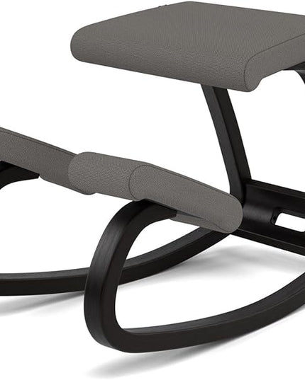 Varier Variable Balans Original Kneeling Chair Designed by Peter Opsvik (Dark Grey Revive Fabric with Black Ash Base) - LeafyLoom