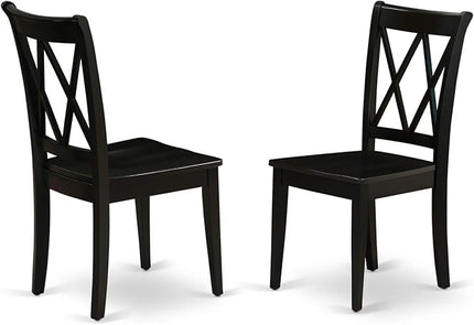 East West Furniture DLCL5-BLK-W Dublin 5 Piece Set for 4 Includes a Round Kitchen Table with Dropleaf and 4 Dining Room Chairs, 42x42 Inch - LeafyLoom