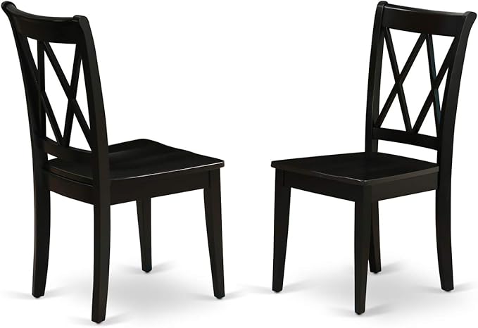 East West Furniture DLCL5-BLK-W Dublin 5 Piece Set for 4 Includes a Round Kitchen Table with Dropleaf and 4 Dining Room Chairs, 42x42 Inch - LeafyLoom