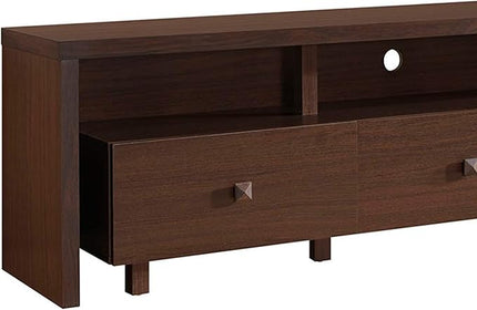 Techni Mobili Elegant 75" with Storage TV Stand, Hickory - LeafyLoom