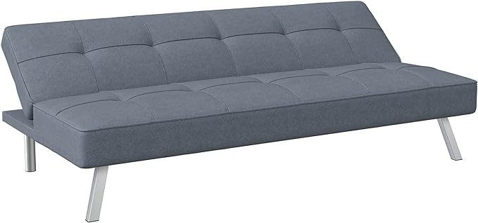 Serta Rane Convertible Sofa Lounger Microfiber Light Grey Full - LeafyLoom