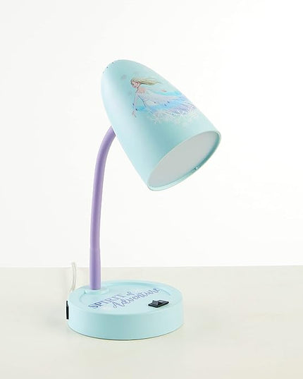 Idea Nuova Disney Frozen Switch Operated LED Task Table and Desk Lamp with Charging Outlet - LeafyLoom