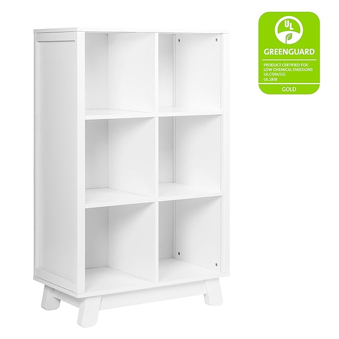 Babyletto Hudson Cubby Bookcase in White - LeafyLoom