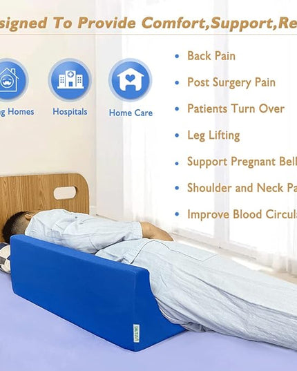 Wedge Pillow for Sleeping Side Sleeper Body Positioners Bed Foam Wedges After Surgery Leg Elevation Incline Bolster 30 Degree Medical Triangle Positioning Pillow for Elderly Pregnancy - LeafyLoom
