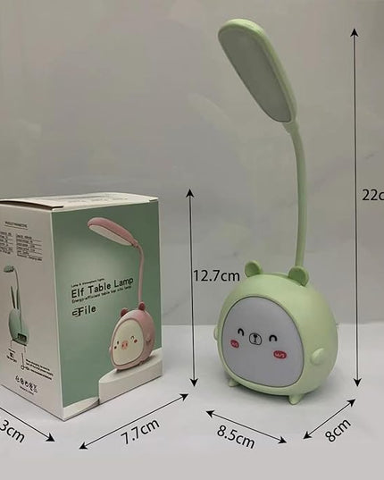 LED Desk Lamp，Mini Dog Night Light,Portable LED Table Light, Cute Foldable USB Rechargeable Reading Light Bedroom Children's Bedside Study (Green) - LeafyLoom