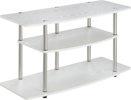 Convenience Concepts Designs2Go 3-Tier Wide TV Stand, 42", White - LeafyLoom