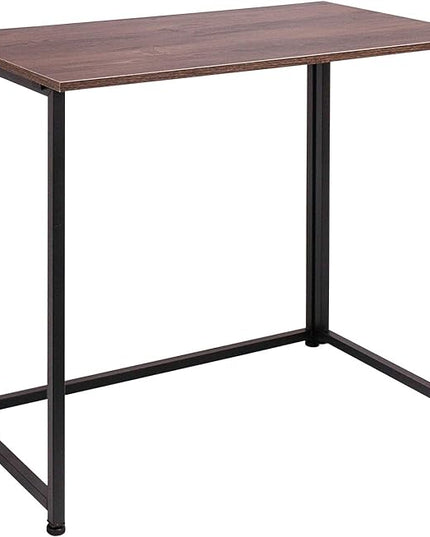 Leopard Outdoor Products Folding Computer Desk for Small Spaces, Space-Saving Home Office Desk, Foldable Computer Table, Laptop Table, Writing Desk, Compact Study Reading Table (Dark Brown) - LeafyLoom