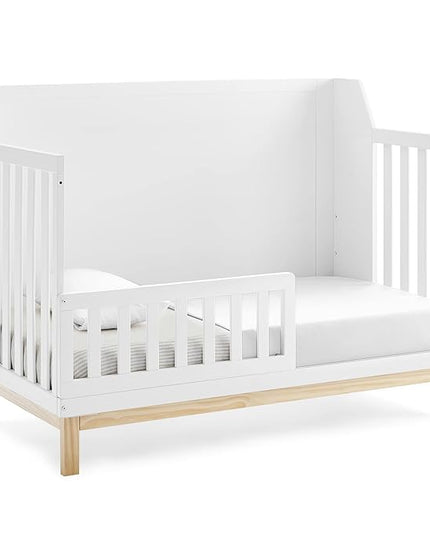 GAP babyGap Oxford 6-in-1 Convertible Crib - Greenguard Gold Certified, Bianca White/Natural - LeafyLoom