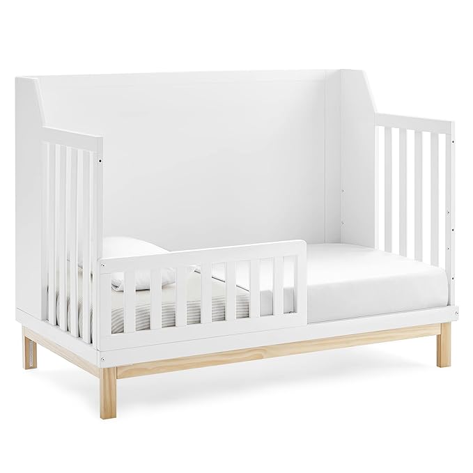 GAP babyGap Oxford 6-in-1 Convertible Crib - Greenguard Gold Certified, Bianca White/Natural - LeafyLoom