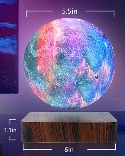 Levitating Moon Lamp Floating and Spinning in Air Freely with Gradually Changing LED Lights Between 3 Colors,Suitable for Room and Office Decoration, Black Technology Products - LeafyLoom
