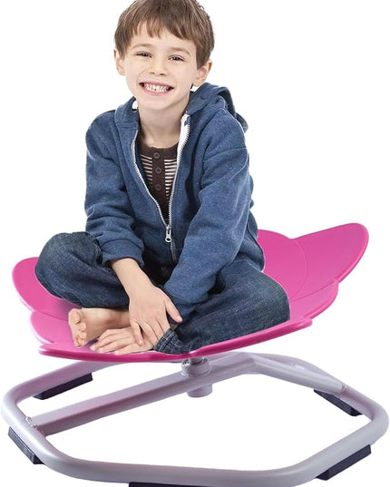Autism Kids Swivel Chair, Spinning Chair for Kids Sensory, Kids Swivel Chair Sensory, Sensory Toy Chair, Carousel Spin Sensory Chair, Training Body Coordination (Rose) - LeafyLoom