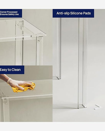 HMYHUM Acrylic Desk, 39.4" L x 19.7" W x 29.5" H, Clear Desk for Home Office for Laptop, Study, Writing, Vanity Table with Rectangular Legs, Modern, Easy Assembly - LeafyLoom