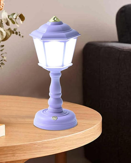 Mini Desk lamp Vintage, LED Desk Lamp Dimmable Table Lamp Reading Lamp with USB Charging Port, Sensitive Control, Eye-Caring Office Lamp,Very beautiful decorative desk lamp (Purple) - LeafyLoom