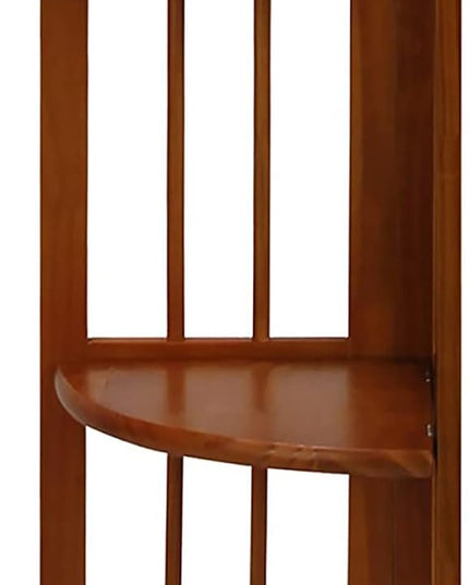 Casual Home 4-Shelf Corner Folding Bookcase, Honey Oak - LeafyLoom