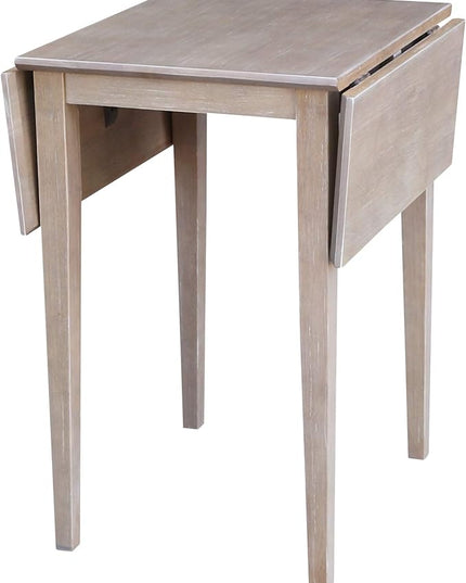 International Concepts Small Dropleaf Table, Washed Gray Taupe - LeafyLoom