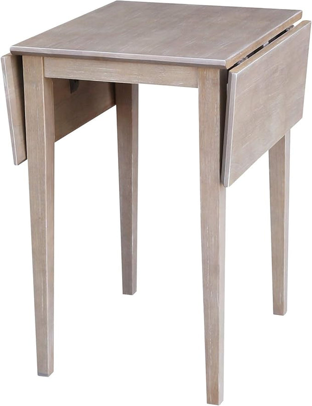 International Concepts Small Dropleaf Table, Washed Gray Taupe - LeafyLoom