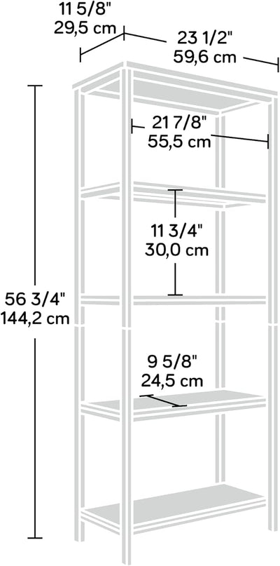 Sauder North Avenue Tall 4-Shelf Bookcase/ Book shelf, Sindoori Mango finish - LeafyLoom