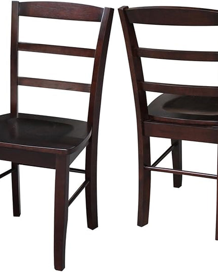 International Concepts Madrid Ladder Back Chair, Java, Rich Mocha - LeafyLoom
