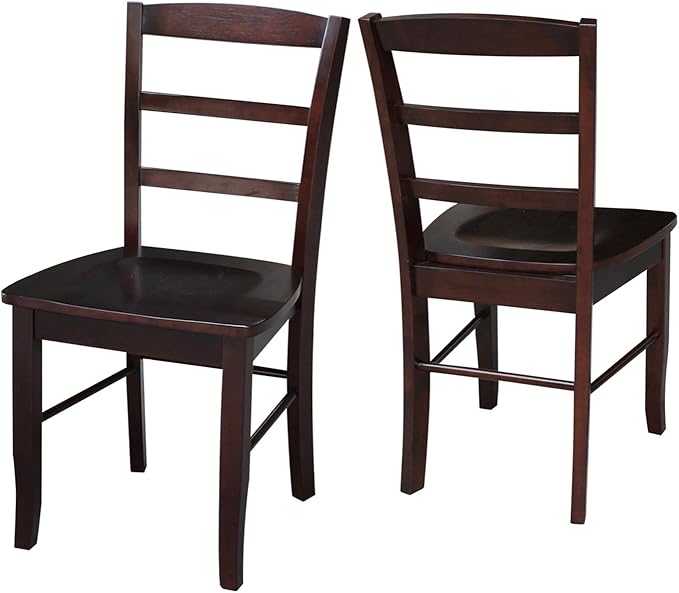International Concepts Madrid Ladder Back Chair, Java, Rich Mocha - LeafyLoom