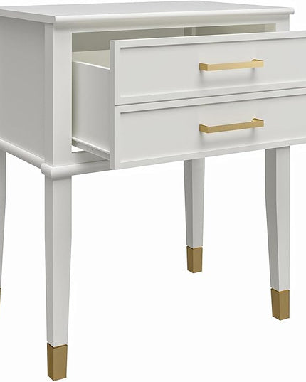 CosmoLiving by Cosmopolitan Westerleigh End Table, White - LeafyLoom
