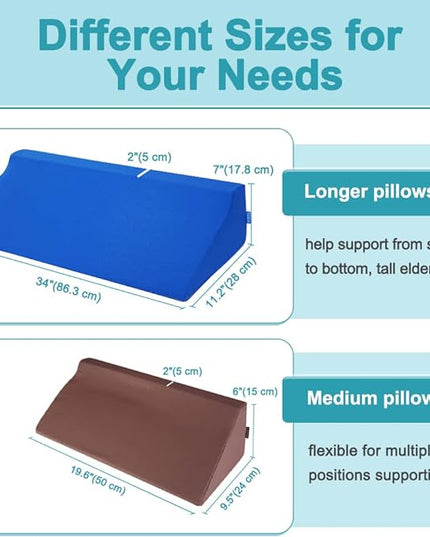 Wedge Pillow for Sleeping Bed Foam Body Positioning Wedges Adults Hospital Inclined Sleepers Cushion for Pressure Ulcer Bed Sores Treatment Turning Wedge Large Body Nursing Pillow 34" - LeafyLoom