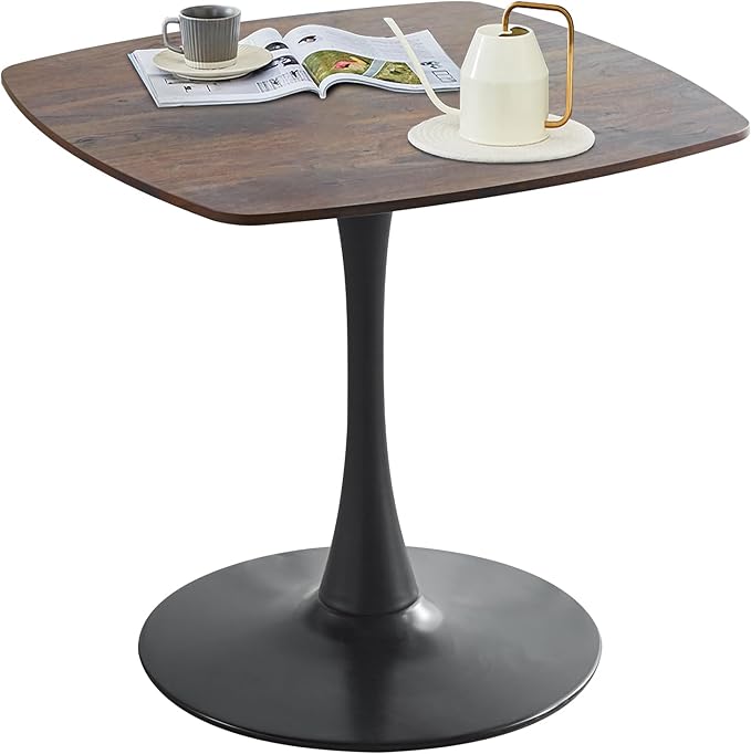 31.5 inch Wood Square Pedestal Dining Table, Mid Century Modern Tulip Table for Kitchen Living Room Small Spaces - LeafyLoom