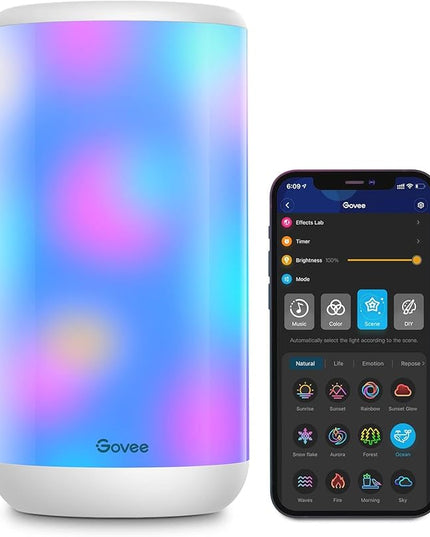 Govee RGBIC Table Lamp, Smart Lamp Work with Alexa, LED Lamp with Music Sync and 43 Scene Modes, Color Changing Lamp for Bedroom Decor, Dimmable Night Light (Corded Electric) Govee
