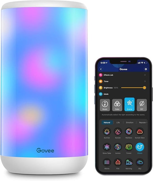 Govee RGBIC Table Lamp, Smart Lamp Work with Alexa, LED Lamp with Music Sync and 43 Scene Modes, Color Changing Lamp for Bedroom Decor, Dimmable Night Light (Corded Electric) Govee
