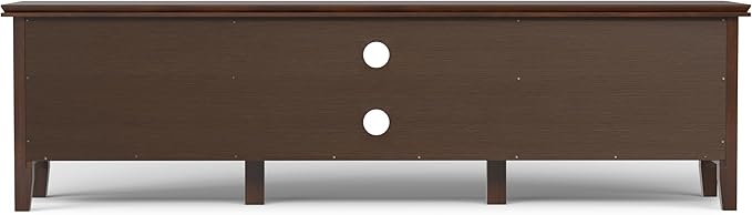 SIMPLIHOME Artisan SOLID WOOD Wide Transitional Media Stand for TVs up to 80 inches for The Living Room and Entertainment Center, 72 inch, Russet Brown - LeafyLoom
