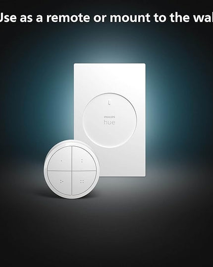 Philips Hue Wall Tap Dial Light Switch, Portable, White - 2 Pack - Requires Hue Lights and Hue Bridge - Smart Home - Easy, No-Wire Installation PhilipsHue